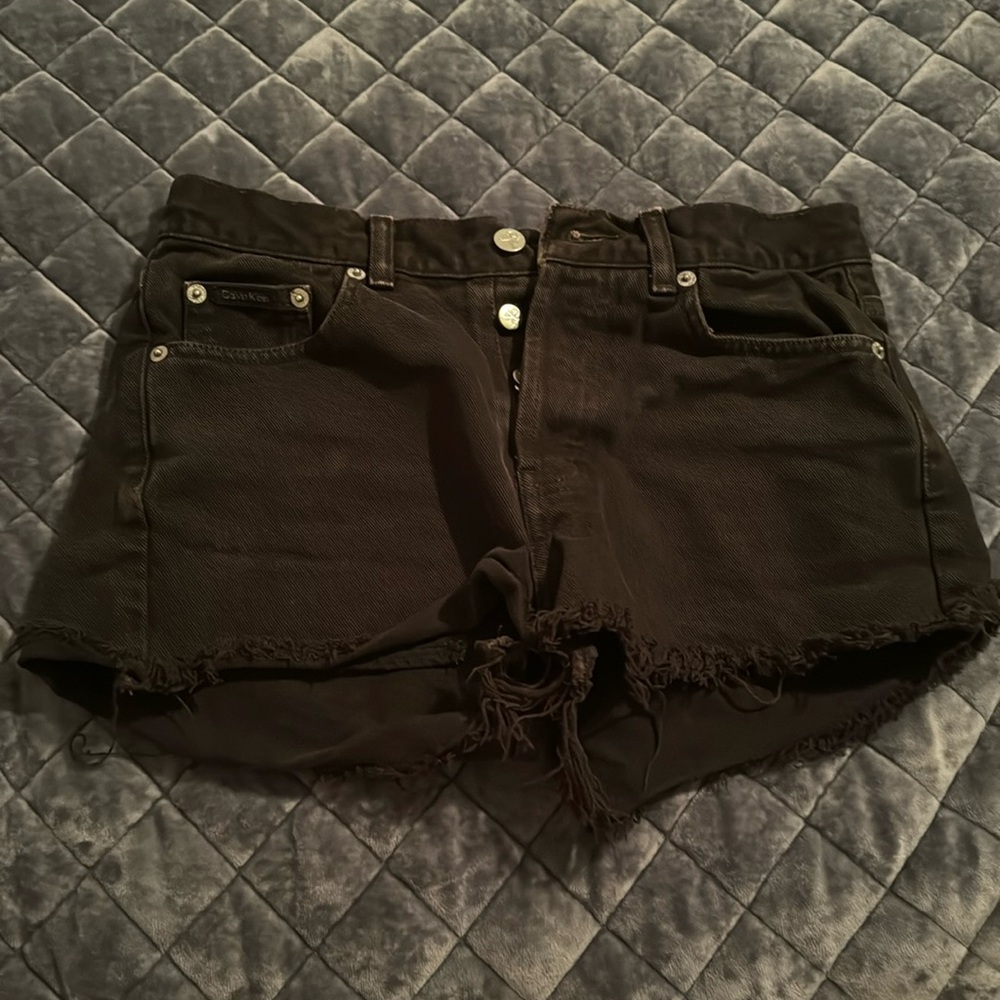 Calvin Klein black jean shorts
